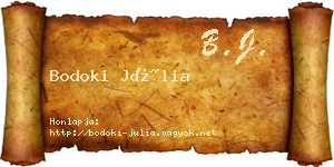 Bodoki Júlia névjegykártya