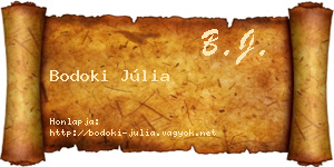 Bodoki Júlia névjegykártya